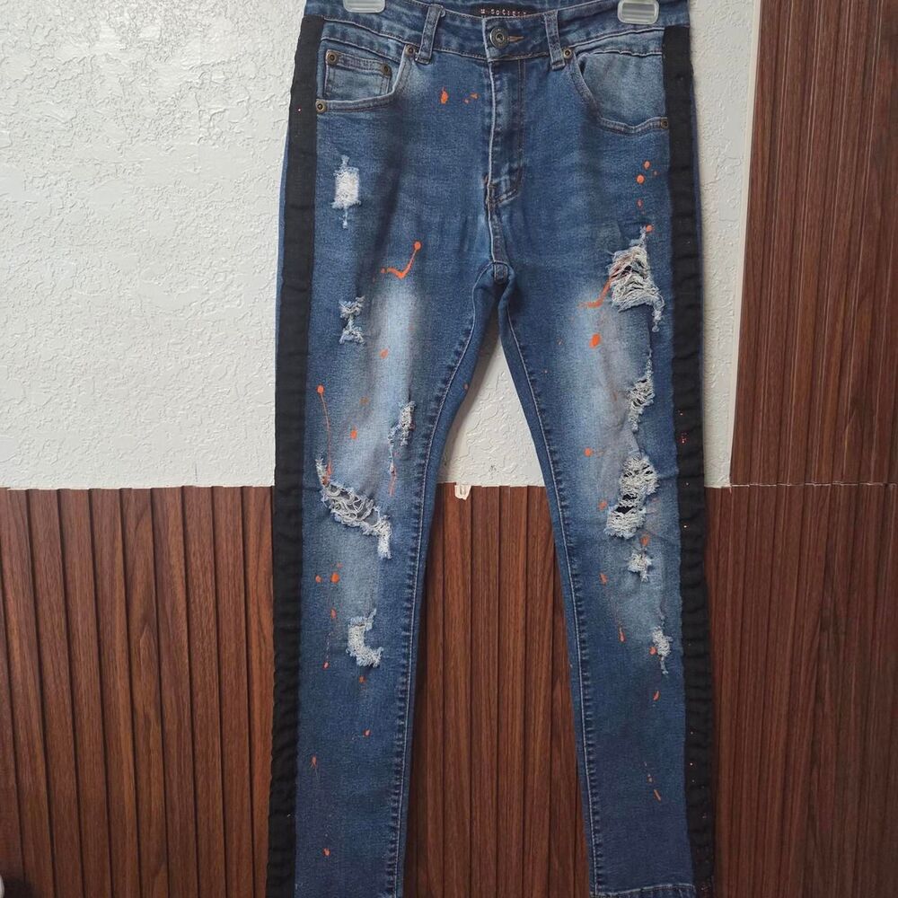 Notinlist Men's Blue and Navy Jeans
